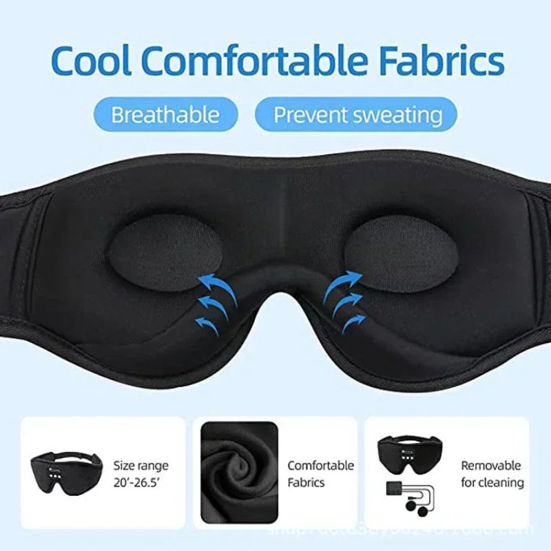 Bluetooth Sleeping Headphones 3D Eye Mask Wireless Headband Soft Elastic Comfortable Music Earphones Sleep Mask For Travel Nap