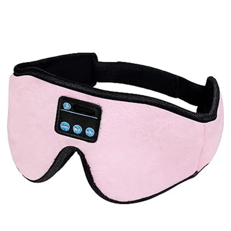 Bluetooth Sleeping Headphones 3D Eye Mask Wireless Headband Soft Elastic Comfortable Music Earphones Sleep Mask For Travel Nap - Color: Pink